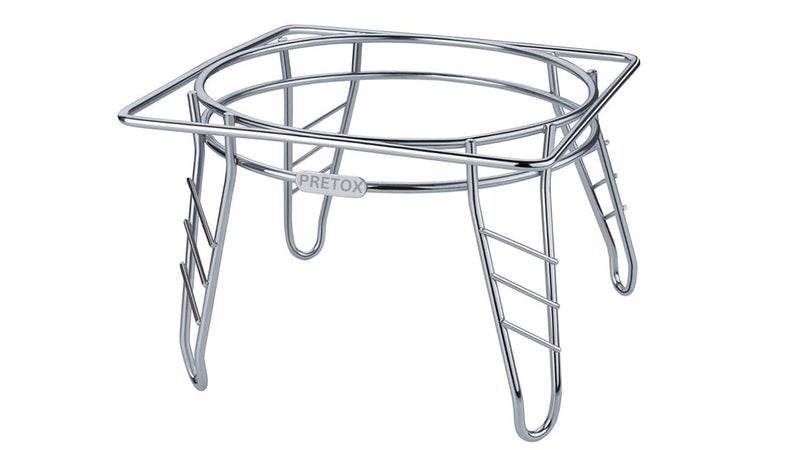 PRETOX Fancy Water Pot and Matka Stand Stainless Steel Pot Stand Matka Kitchen Rack Steel Matka Kitchen Rack Chrome Plated for Home Matka Kitchen Rack Pack of 1 - Image 1