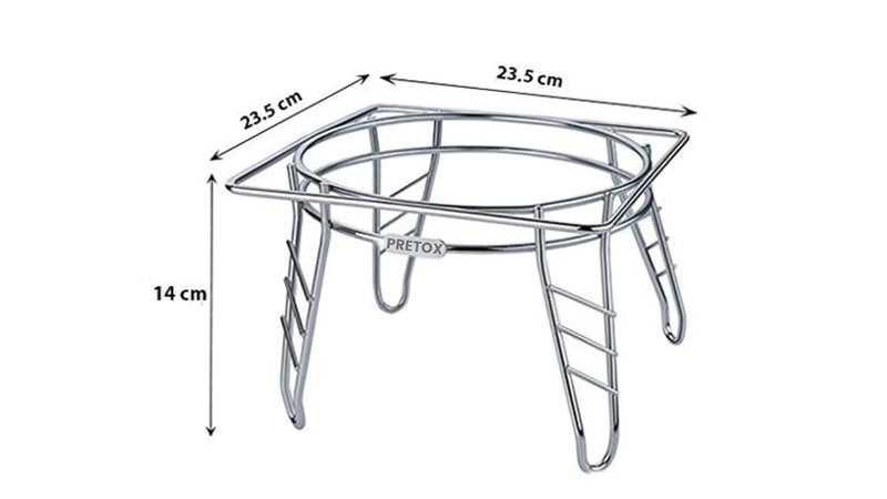PRETOX Fancy Water Pot and Matka Stand Stainless Steel Pot Stand Matka Kitchen Rack Steel Matka Kitchen Rack Chrome Plated for Home Matka Kitchen Rack Pack of 1 - Image 2