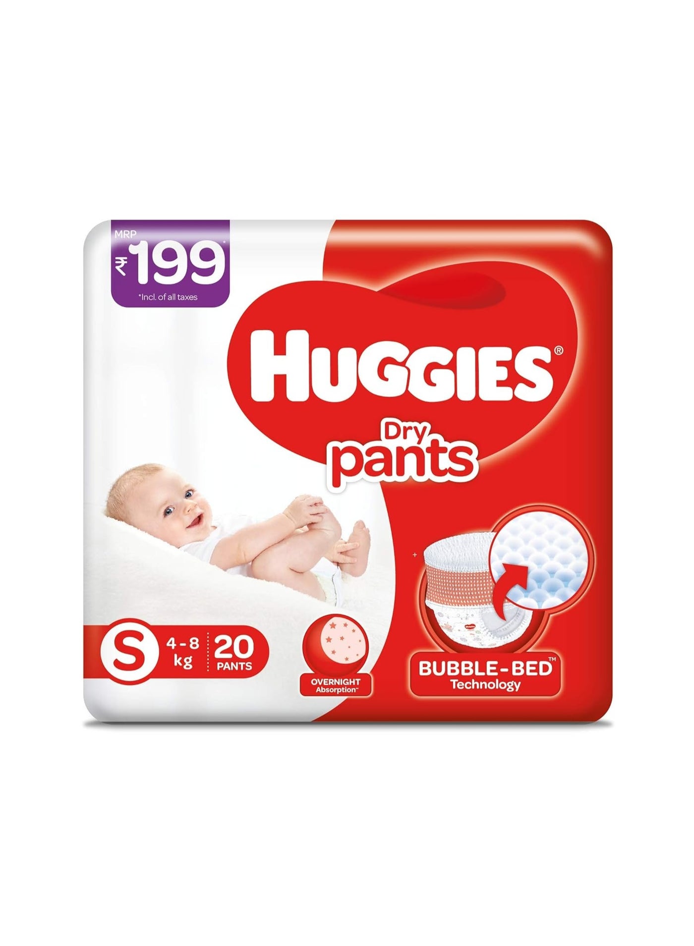 Huggies Dry Pants Small (4-8kg) Size Diapers (20 count)