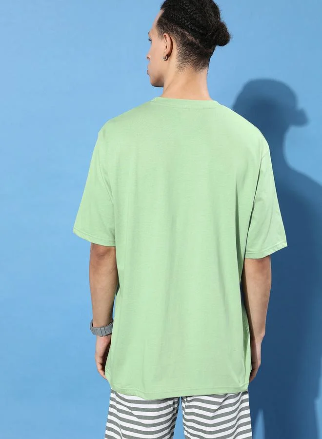 Dillinger Oversized Towel Teddy Embroidery T-Shirt with Long Sleeves by Styli