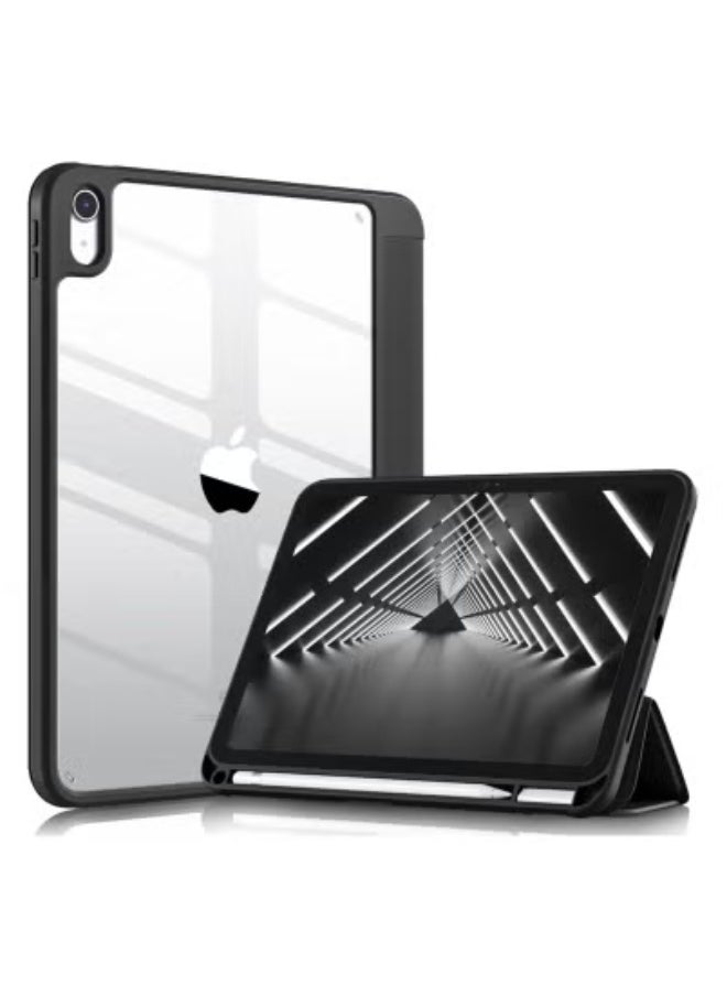 JAJEEK Case for iPad 10th Generation 2022 10.9 Inch (Models A2696, A2757, A2777) – Slim Lightweight Shockproof Cover with Clear Hard Back, Built-in Pencil Holder, Auto Wake/Sleep, Full Access to Ports & Buttons, Magnetic Closure, Black Protective Shell  - Image 1
