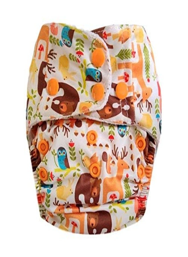 Apple Blossoms Reusable Cloth diaper for babies 3M to 3Y | CPSIA Certified 300+wash |Washable & Adjustable Snap Button | pack includes 1 Diaper with 2 organic Bamboo cotton inserts - Image 2