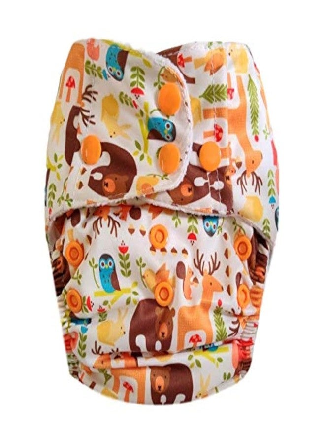 Apple Blossoms Reusable Cloth diaper for babies 3M to 3Y | CPSIA Certified 300+wash |Washable & Adjustable Snap Button | pack includes 1 Diaper with 2 organic Bamboo cotton inserts - Image 1
