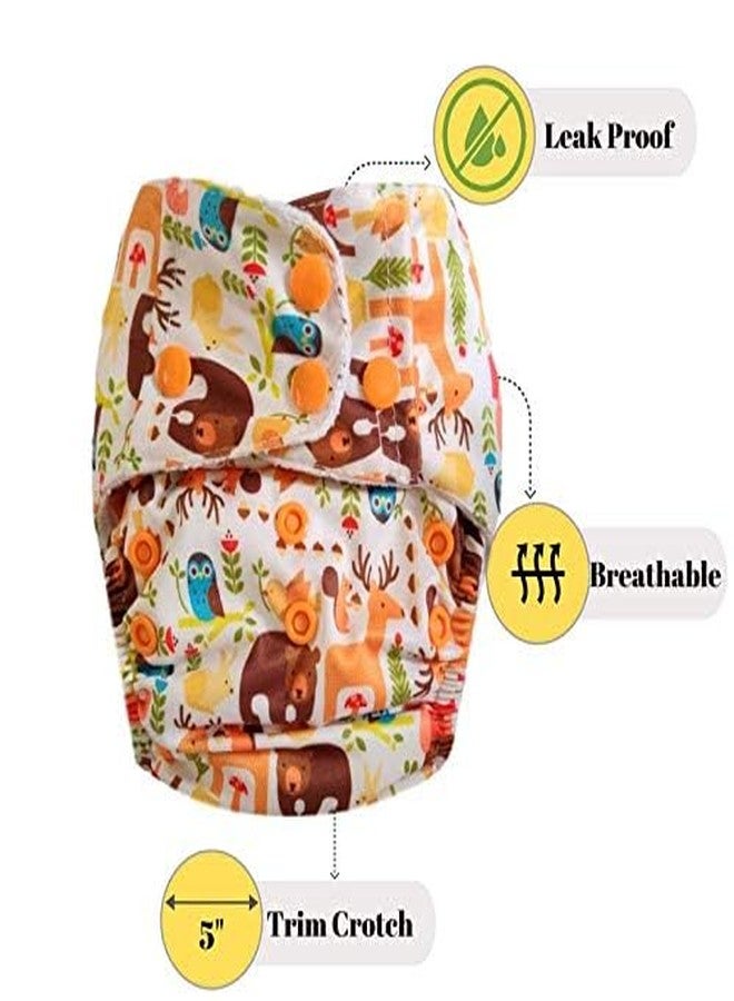 Apple Blossoms Reusable Cloth diaper for babies 3M to 3Y | CPSIA Certified 300+wash |Washable & Adjustable Snap Button | pack includes 1 Diaper with 2 organic Bamboo cotton inserts - Image 4