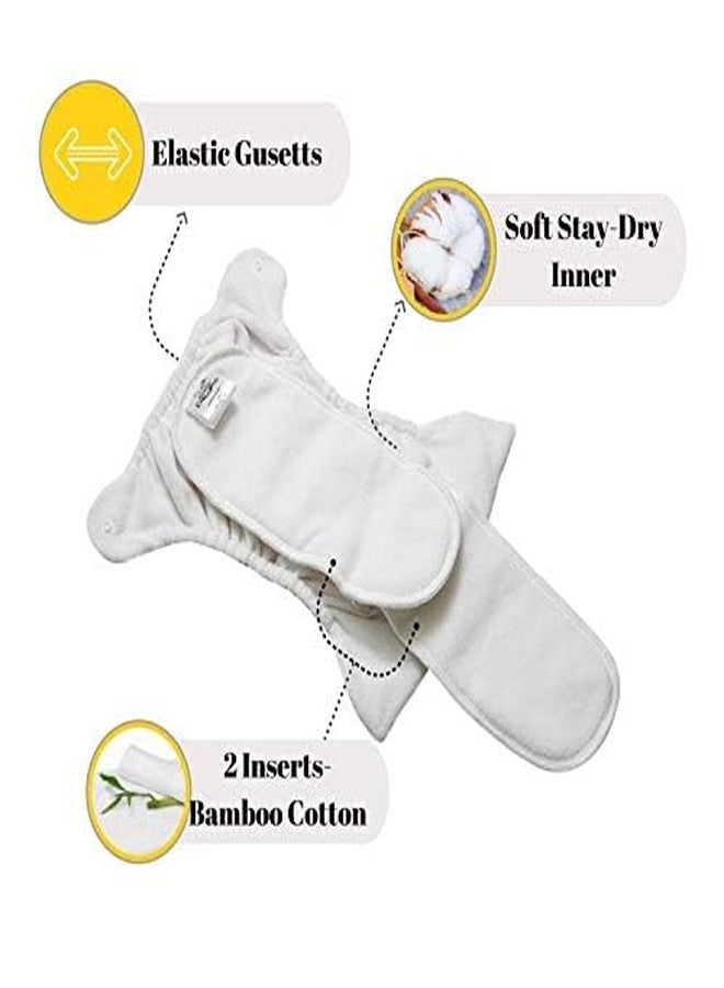 Apple Blossoms Reusable Cloth diaper for babies 3M to 3Y | CPSIA Certified 300+wash |Washable & Adjustable Snap Button | pack includes 1 Diaper with 2 organic Bamboo cotton inserts - Image 5