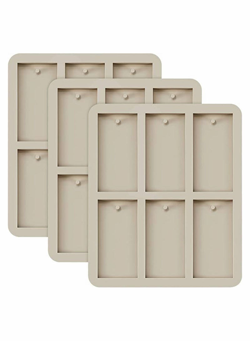 KASTWAVE 3 Pieces Silicone Wax Sachet Molds Rectangular Silicone Resin Molds Keychain Wax Mold Rectangle Epoxy Casting Mold with Hanging Hole for DIY Jewelry Making Pendant Crafts Decoration - Image 1