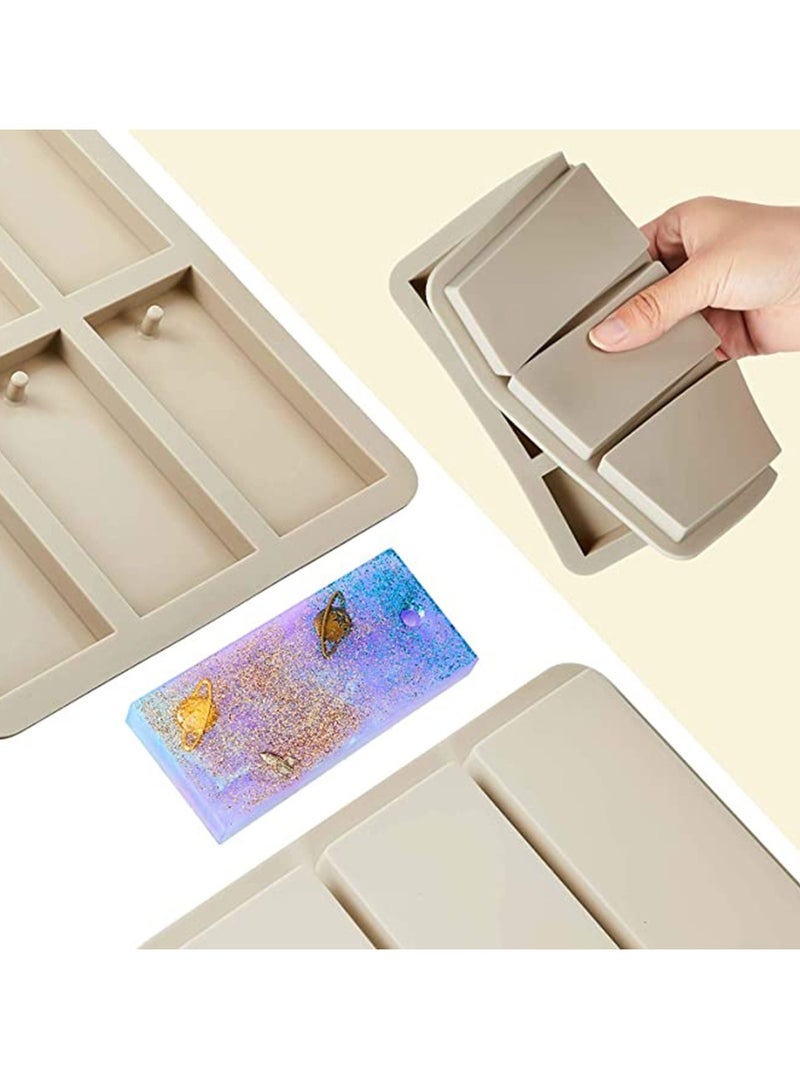 KASTWAVE 3 Pieces Silicone Wax Sachet Molds Rectangular Silicone Resin Molds Keychain Wax Mold Rectangle Epoxy Casting Mold with Hanging Hole for DIY Jewelry Making Pendant Crafts Decoration - Image 4