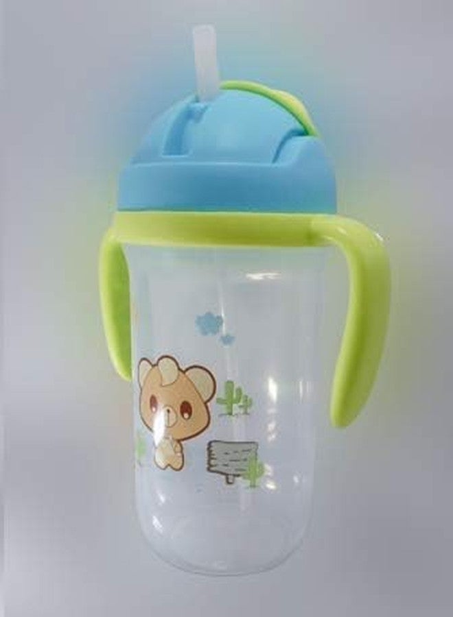 APLAM CHAPLAM Baby Cute Stylish Bpa Free Unbreakable Sippy Cup (Sipper Kids Mug) Straw Sipper Infant PP Water/Juice Training Gravity Sipper Cup with Handles 330ml (Green) - Image 3