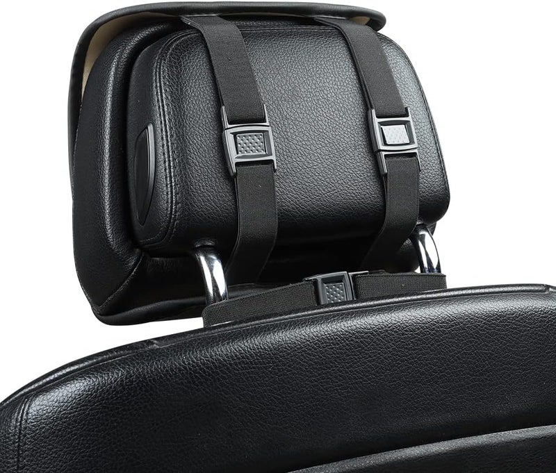 EDEALYN 1pcs Luxury Car Seat Backrest Protector Cover Car Interior PU Leather Car Seat Cover Universal Anti-Slip Seat Cover (Black Backrest) - Image 4