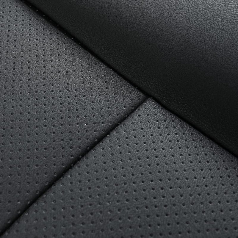 EDEALYN 1pcs Luxury Car Seat Backrest Protector Cover Car Interior PU Leather Car Seat Cover Universal Anti-Slip Seat Cover (Black Backrest) - Image 2