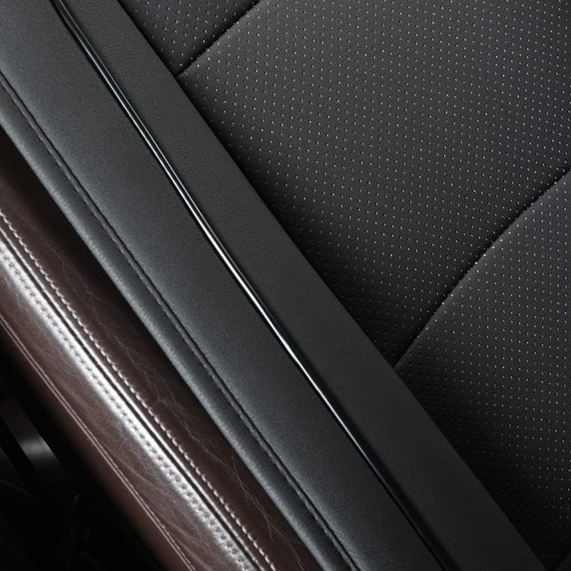 EDEALYN 1pcs Luxury Car Seat Backrest Protector Cover Car Interior PU Leather Car Seat Cover Universal Anti-Slip Seat Cover (Black Backrest) - Image 5