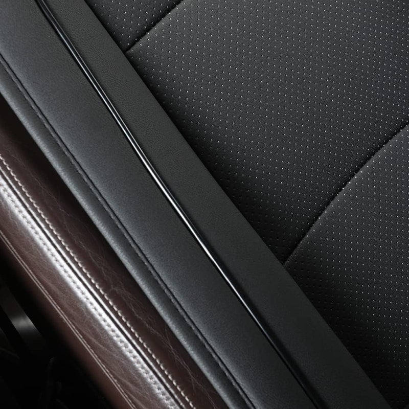 EDEALYN 1pcs Luxury Car Seat Backrest Protector Cover Car Interior PU Leather Car Seat Cover Universal Anti-Slip Seat Cover (Black Backrest) - Image 3