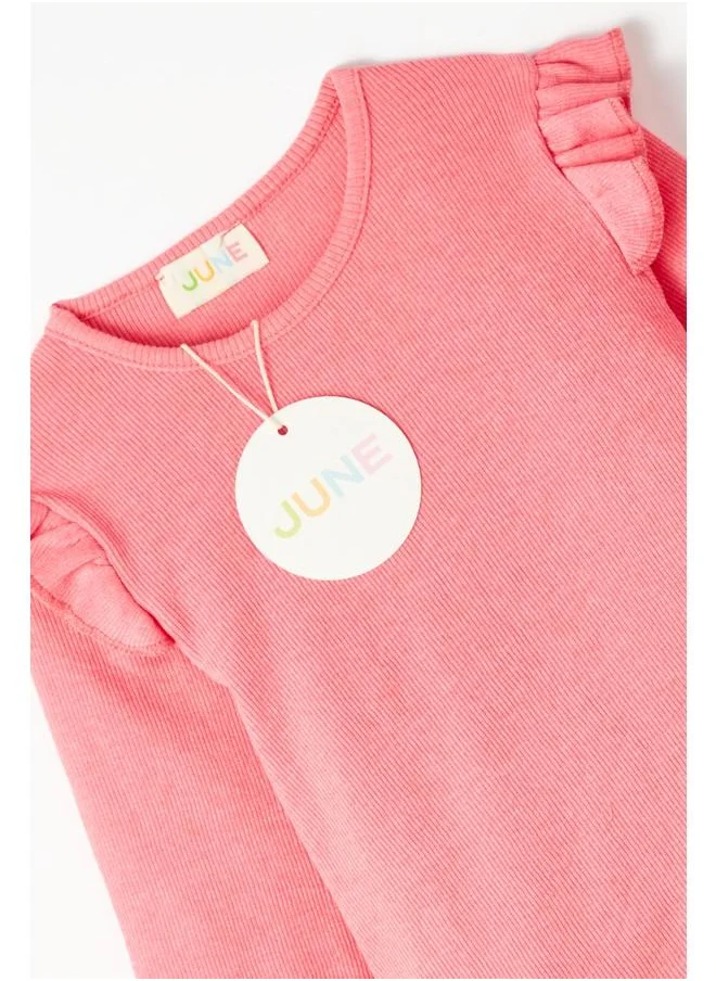 جون June Girl's Ribbed 2-Piece Set