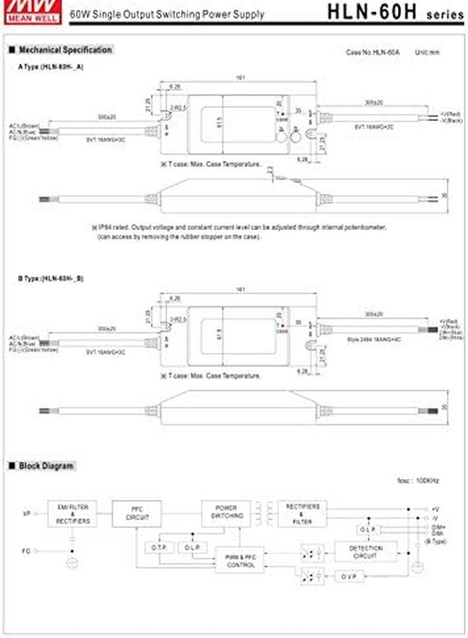 Mean Well HLN 60H 48A 48V 1 3A 62 4W Single Output LED Power Supply with PFC - Image 4