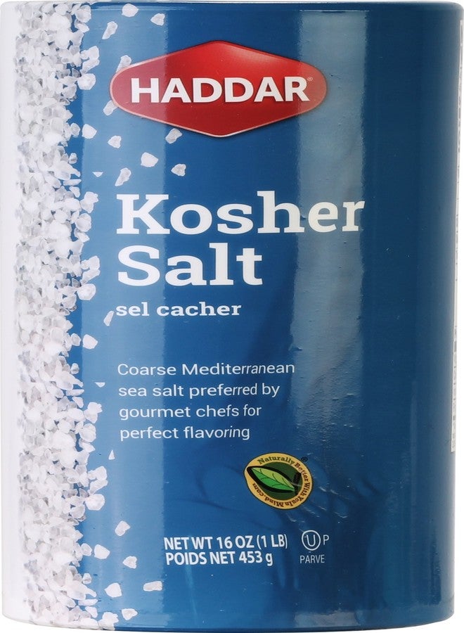 Haddar Kosher Salt 1 Pack (16oz) Rich Tasting Extra Coarse Sea Salt | Made in Italy | Good for Salt Grinders - Image 1