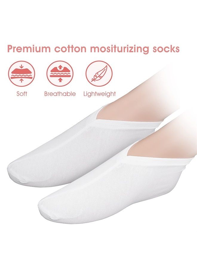 Sibba زوجان من قفازات وجوارب الترطيب تعمل باللمس لقضاء الليل لعلاج الإكزيما مع لوشن النوم لعلاج اليدين وجوارب إصلاح البشرة الخشنة والمتشققة والجافة والمشققة - Image 3