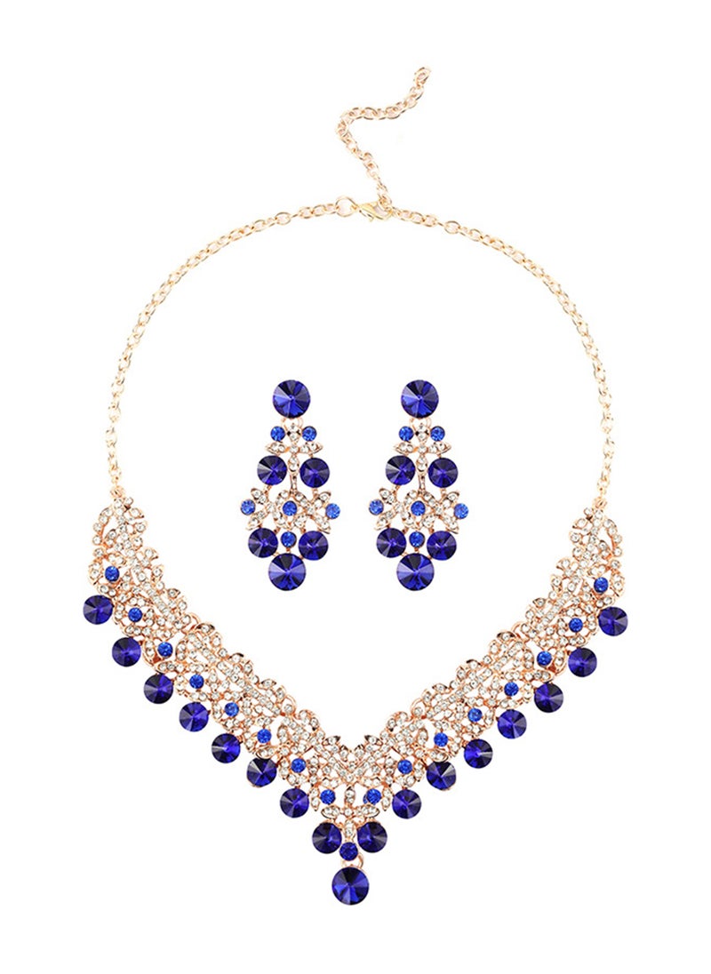 Sharpdo 2-Piece Elegant Retro Necklace and Earrings Set - Image 1