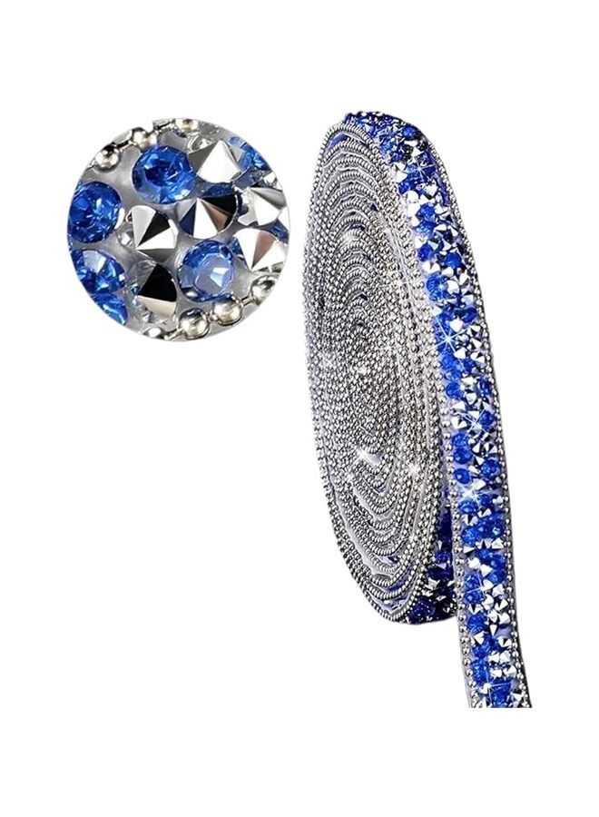 Resin Rhinestone Ribbon for Wedding Self-Adhesive Diamond Crystal Ribbon Roll Glitter Resin Diamond Ribbon for Craft DIY Bags Shoes Clothes (1 Yard, Blue)