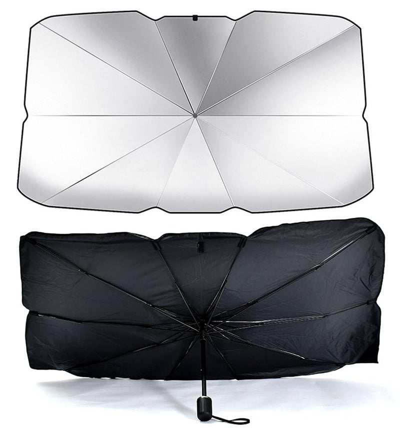 ECVV Car Front Windshield Sunshade Umbrella Uv Protection  Heat Insulation Foldable Sun Shade Sun Visor Full Cover Sun Shade For Most Vehicles 145 * 79CM