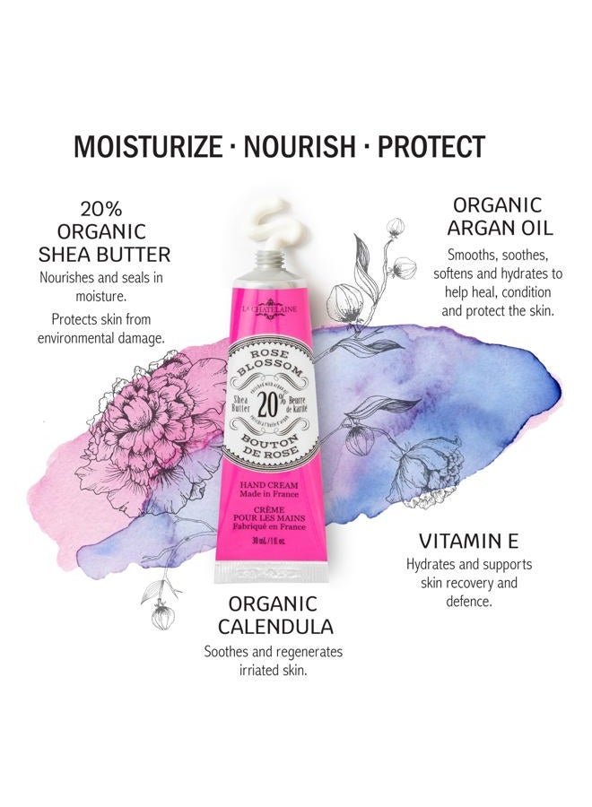La Chatelaine (Rose Blossom, 30ml) - 20% Shea Butter Hand Cream, 1 fl oz (30 ml), Made in France with Organic Shea Butter and Argan Oil - Rose Blossom - Image 2