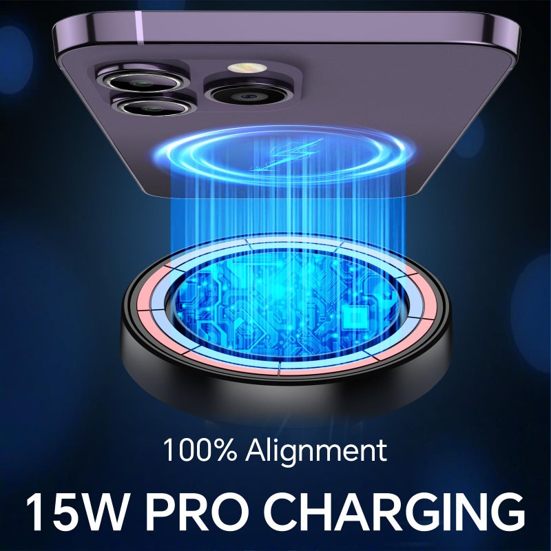 Coolpow for MagSafe Car Mount Chargerã€Ultra Magnetã€‘Magnetic Phone Holders for Your Car Chargerã€Windshield+Vent+Dashã€‘Magnetic Wireless Car Phone Holder Mount Charger Car Accessories for iPhone 17 16 15 - Image 3