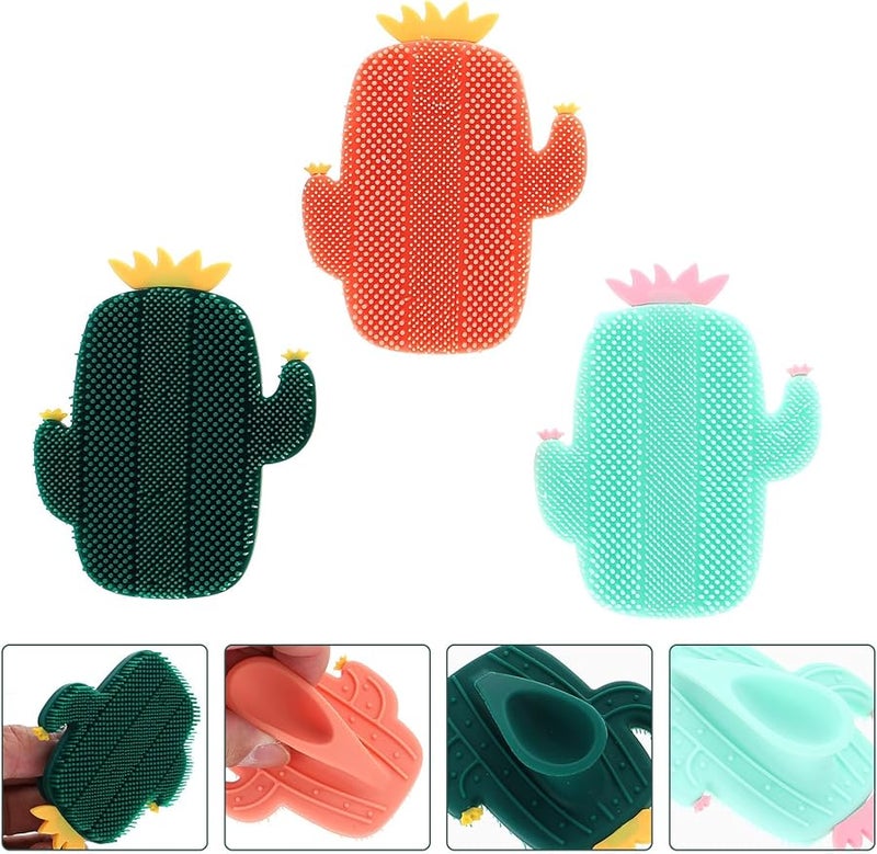 3Pcs Silicone Facial Brush For Women Soft Exfoliating Massage Skin Cleaner Multi Color - Image 5