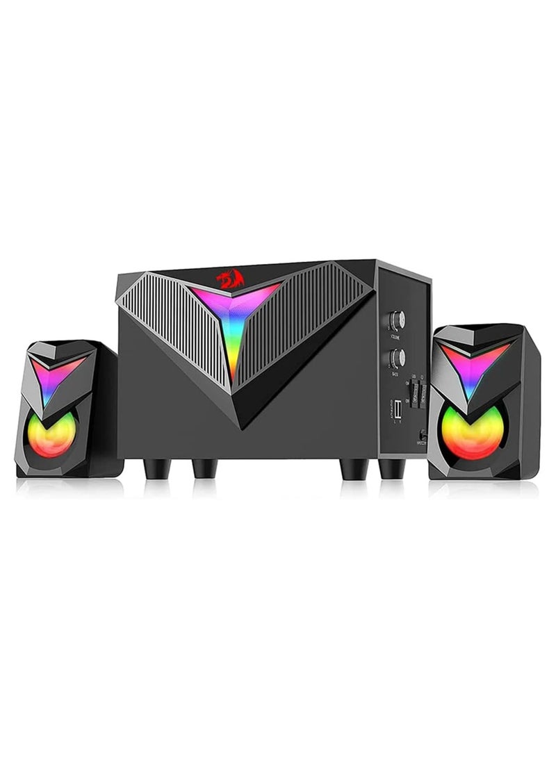 Redragon GS700 Toccata RGB 2.1 Gaming Subwoofer Speakers – Aux 3.5mm Stereo Surround – Heavy Bass sound loudspeakers for computer PC - Image 2