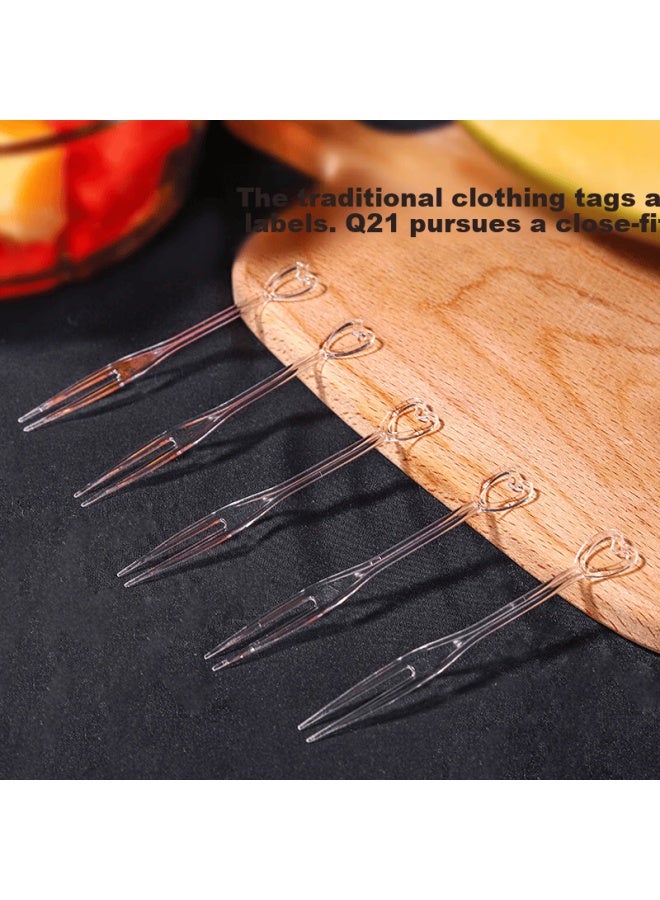 Faxilon Disposable Fruit Forks, 100 Individually Wrapped Plastic Small Forks, Bamboo Skewers For Commercial And Home Use, Fruit Picks - Image 2