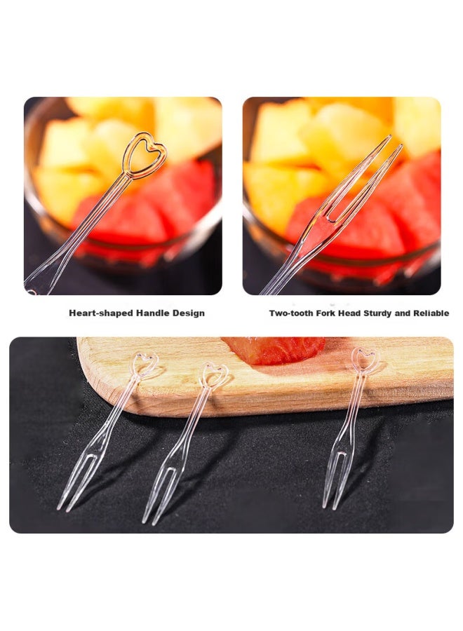 Faxilon Disposable Fruit Forks, 100 Individually Wrapped Plastic Small Forks, Bamboo Skewers For Commercial And Home Use, Fruit Picks - Image 3