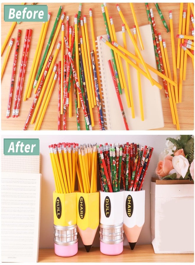 FYXMI Pencil Dispenser for Classroom, Sharp Dull Pencil Holder for Classroom For Library, Study Room, Children's Day, Back-To-School Student Gift (Yellow) - Image 4