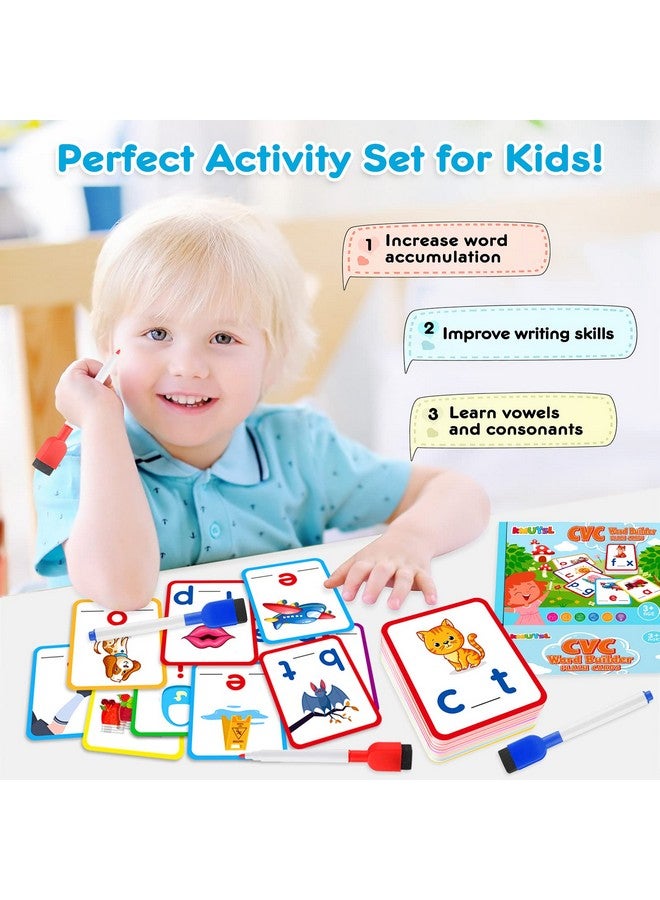 KMUYSL Short Vowel Spelling Flashcards, Cvc Sight Words Handwriting Cards, Learn To Write Phonics Flash Cards, Fine Motor Montessori Educational Toy Gift For Kids 3 4 5 Years Old, 104 Pieces  - Image 4