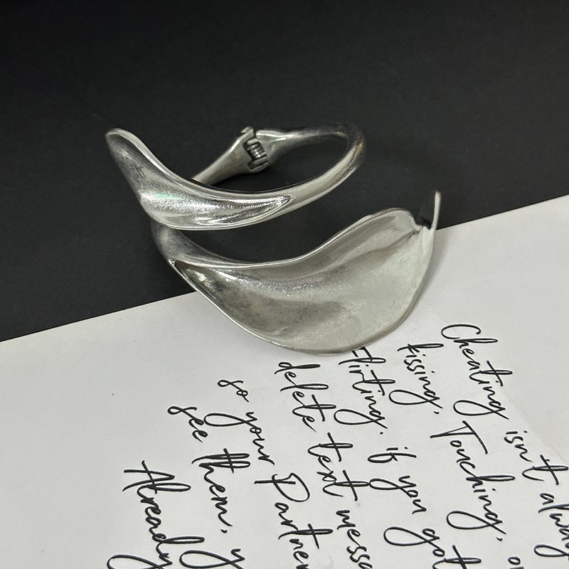Fashionable Open Chokersilver leafy bracelet silver leafy bracelet 