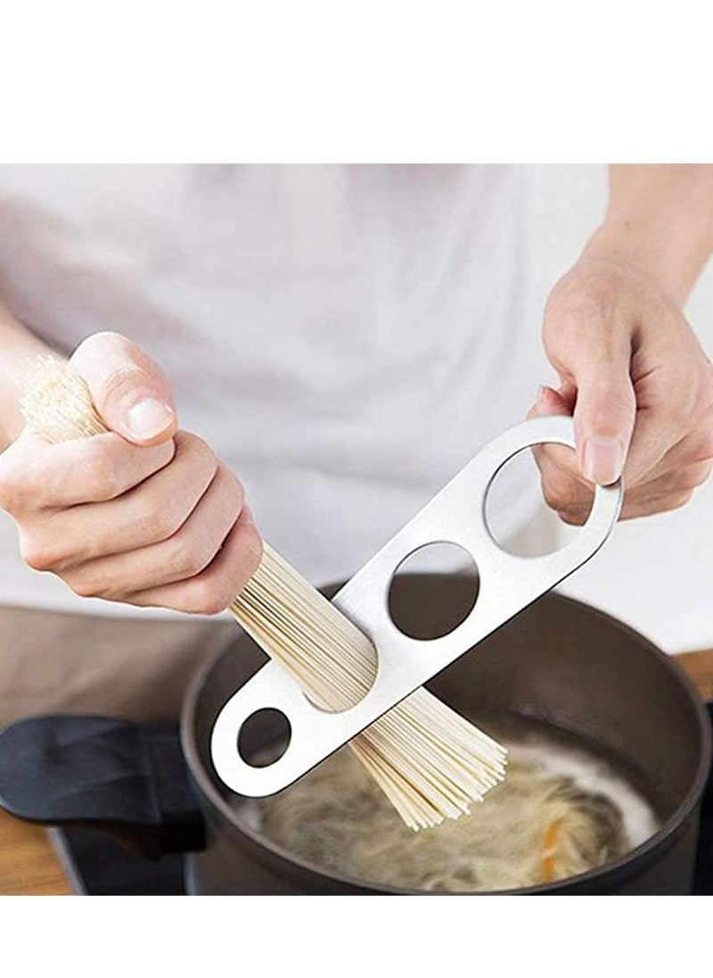 SYOSI - Spaghetti Measure Portion Control 2 Pack 4-Holes Stainless Steel Pasta Cook Kitchen Cake Ruler Noodle - Image 1