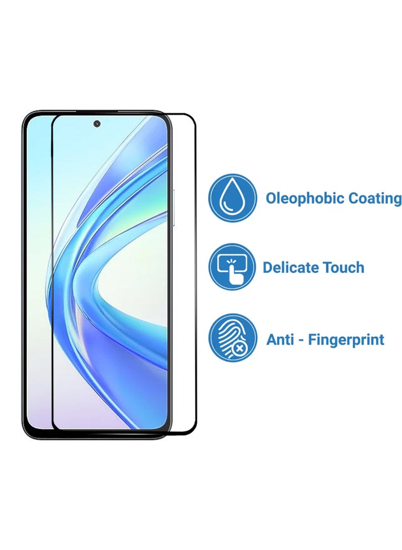 Generic - Honor X7b Screen Protector - Edge to Edge Tempered Glass Screen Protector Black, High Transparency, Delicate Touch, Anti-Explosion, Smooth Arc Edges, Easy Installation - Image 1