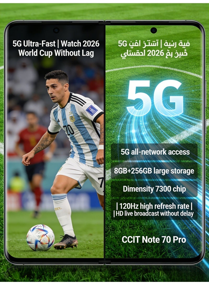 CCIT NOTE70 Pro 5G Smartphone, 7.2" Display, 8GB RAM, 256GB Storage, 5000mAh Battery - orange - Image 5