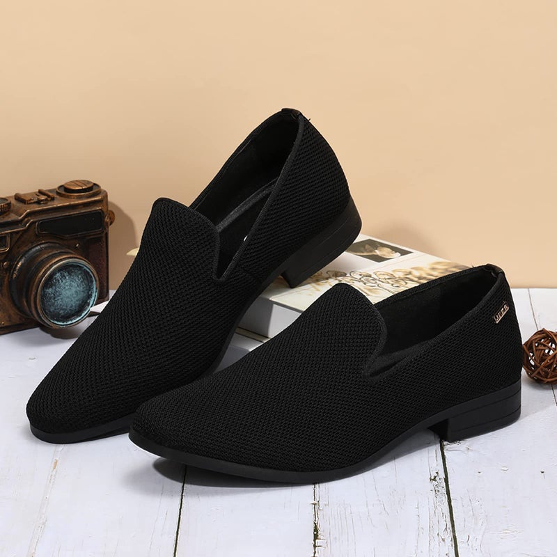 UUBARIS Mens Loafers Dress Shoes Tuxedo Walking Shoes for Work Office Dress Outdoor Black Size 11 - Image 2