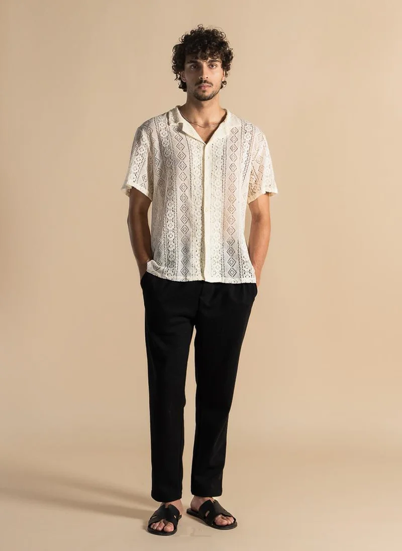 SHAPES TEXTURED SEMI-SHEER SHIRT