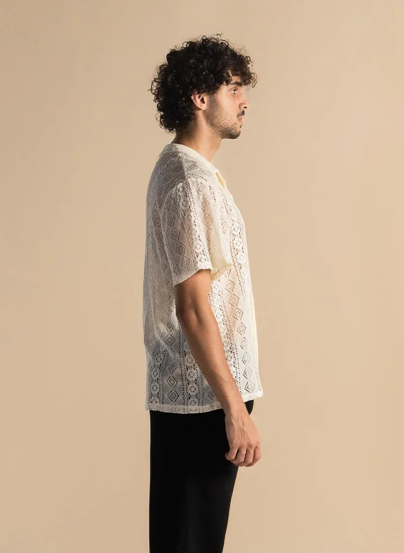 SHAPES TEXTURED SEMI-SHEER SHIRT