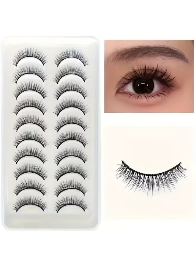 JOSQUEWNN 10 Pairs False Eyelashes Set, Natural Look False Eyelashes, Lightweight And Natural To Enhance Eye Makeup Charm, Long-Lasting Smudge-Proof, Suitable For Daily And Party Occasions. - Image 3
