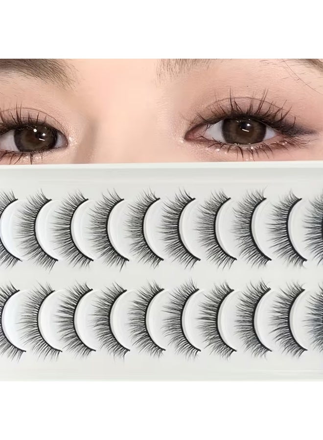 JOSQUEWNN 10 Pairs False Eyelashes Set, Natural Look False Eyelashes, Lightweight And Natural To Enhance Eye Makeup Charm, Long-Lasting Smudge-Proof, Suitable For Daily And Party Occasions. - Image 4