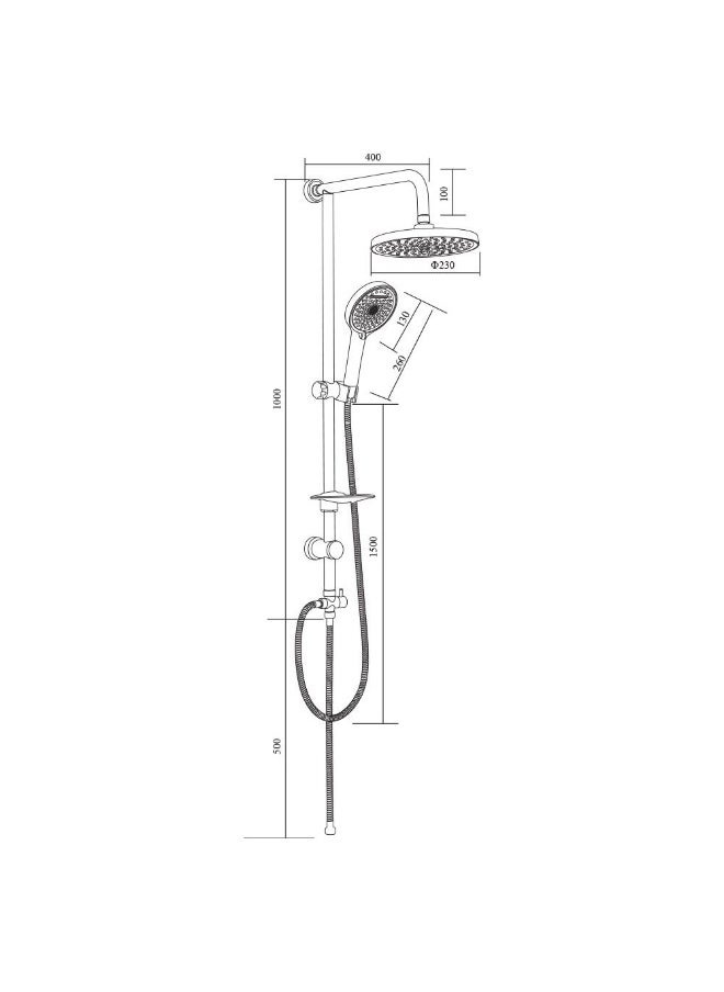 DANUBE HOME Milano Alyssa Shower Column â€“ Luxury Wall Mounted Shower Panel with Rainfall Head & Hand Shower | Sleek Design, Adjustable Settings, for Modern Bathrooms  - Image 2