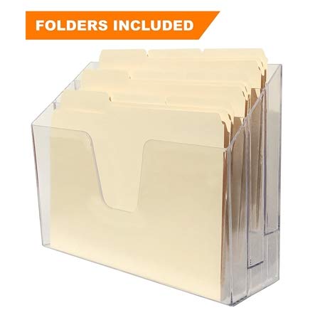 Acrimet Acrimet Horizontal Triple File Folder Organizer (Folders Included) (Crystal Color) - Image 1