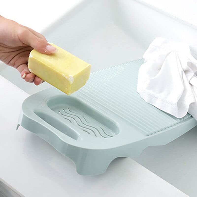 kesig Mini Hand Wash AntiSkid Laundry Water Saving Washboard Scrubbing Pad for Kid Clothes Shirts Hand Towels for Home with Soap Holder - Image 4