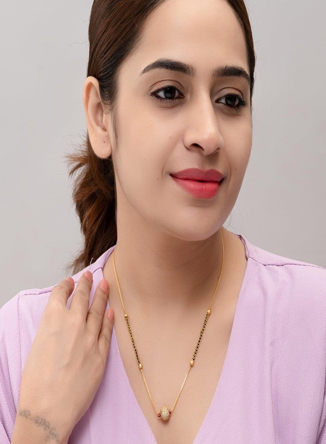 Heeva Creation Stylish Black Beads Mangalsutra With Pendant For Women.Colour-Multi,Pack Of 1. - Image 4