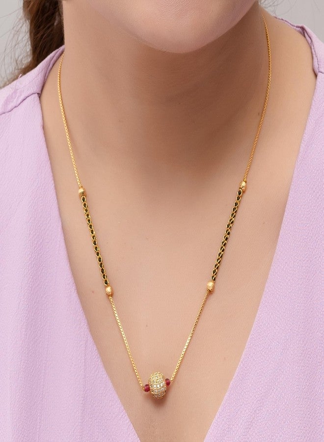 Heeva Creation Stylish Black Beads Mangalsutra With Pendant For Women.Colour-Multi,Pack Of 1. - Image 2