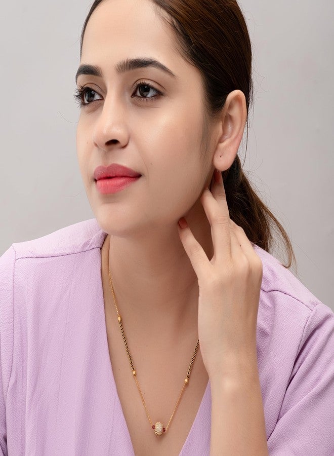 Heeva Creation Stylish Black Beads Mangalsutra With Pendant For Women.Colour-Multi,Pack Of 1. - Image 3