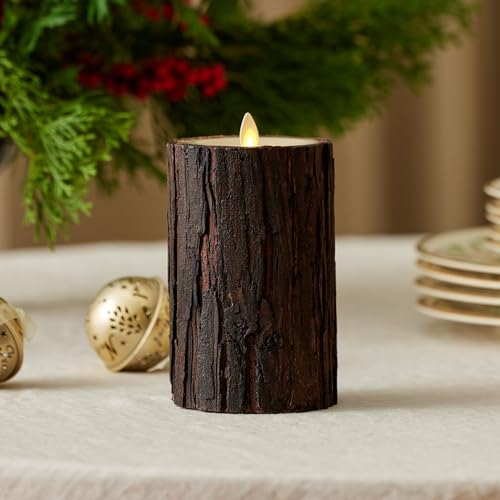 Luminara Real Bark Flameless LED Candle Ivory 35 x 65 Moving Flame Battery Operated with Timer Realistic Wax Pillar for Home Decor Indoor Safe - Image 3