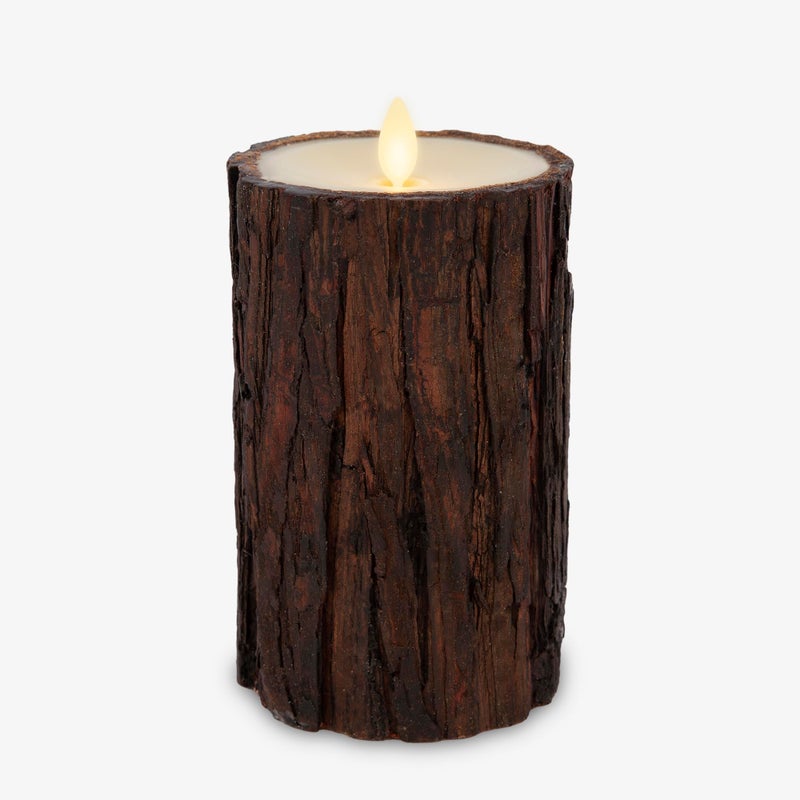 Luminara Real Bark Flameless LED Candle Ivory 35 x 65 Moving Flame Battery Operated with Timer Realistic Wax Pillar for Home Decor Indoor Safe - Image 2
