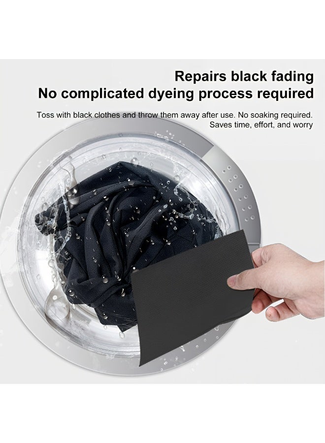 Black Laundry Color Booster Sheets – Restore & Deepen Black Clothes Color, Fabric Color Fixer for Dark Clothes, Easy Wash Sheets, 12 Sheets - Image 3