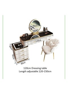 AWD Dressing Makeup Table with Mirror and Chair, Solid Wood Modern Smart Dressing Vanity Table, Storage Drawers, Lighted Mirror Make up Desk for Bedroom Furniture Women's Dresser Gift.  - Image 3